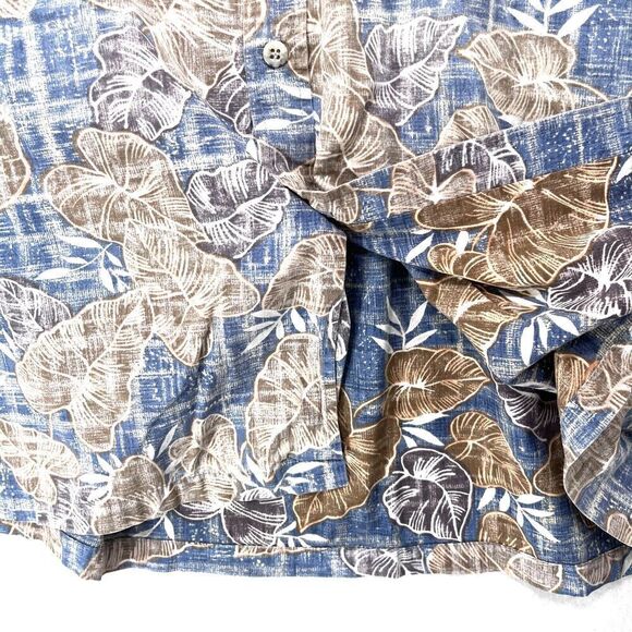 Vintage Cooke Street Shirt Men L Blue Hawaiian Inside Out Tropical Floral Beach - Picture 8 of 11
